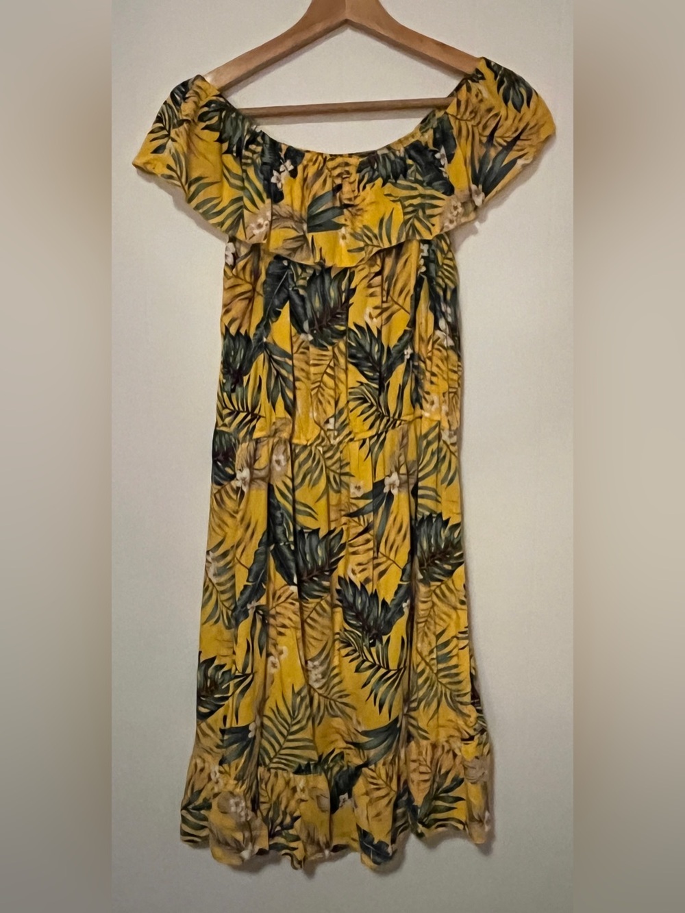 Yellow Tropical Off-Shoulder Women's Skirt